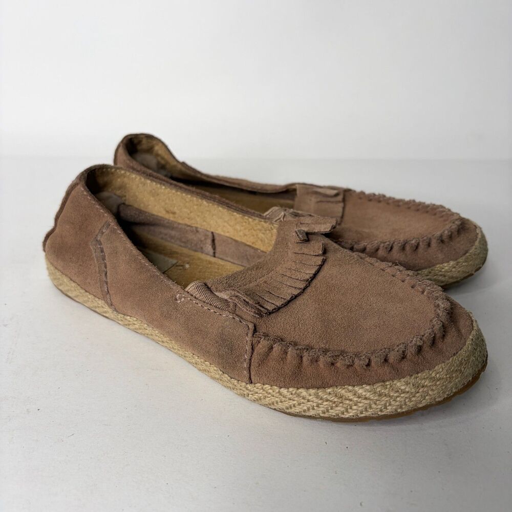 UGG 1003770K Moccasins Shoes Casual Slip On Brown Tan Youth Kids Size 2